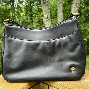 **ETIENNE AIGNER LEATHER Black Shoulder Bag GUC** SALE